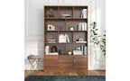 TUYOHW Étagères Hautes à 4 Niveaux avec 10 Cubes et 3 Portes, Bibliothèque Ouverte avec Meuble de Rangement, Bibliothèques en Bois pour Salon, Bureau