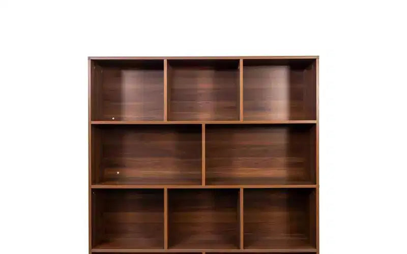 TUYOHW Étagères Hautes à 4 Niveaux avec 10 Cubes et 3 Portes, Bibliothèque Ouverte avec Meuble de Rangement, Bibliothèques en Bois pour Salon, Bureau