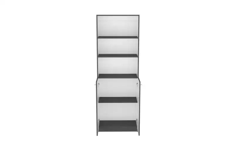TUYOHW Étagères Modernes à 3 Niveaux avec 2 Portes, Bibliothèque Combinant Rangement Ouvert et Fermé, Bibliothèques Verticales pour Salon, Bureau à Domicile