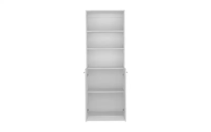 TUYOHW Étagères Modernes à 3 Niveaux avec 2 Portes, Bibliothèque Combinant Rangement Ouvert et Fermé, Bibliothèques Verticales pour Salon, Bureau à Domicile