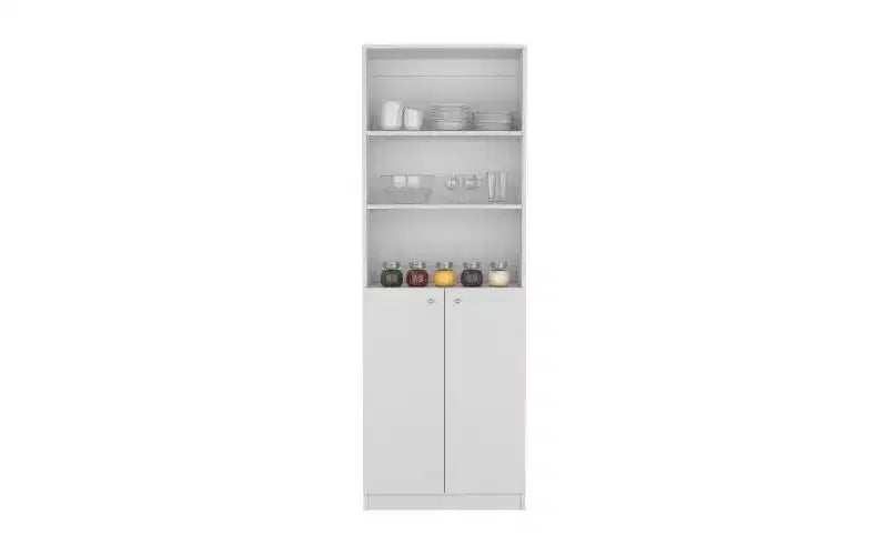 TUYOHW Étagères Modernes à 3 Niveaux avec 2 Portes, Bibliothèque Combinant Rangement Ouvert et Fermé, Bibliothèques Verticales pour Salon, Bureau à Domicile