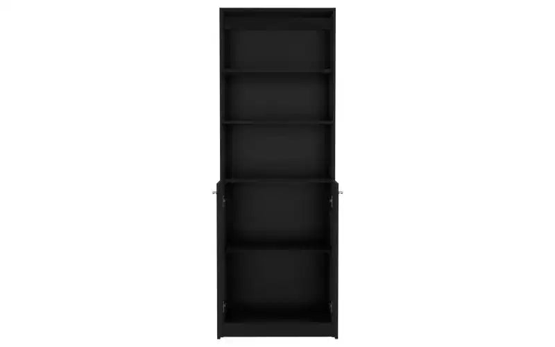 TUYOHW Étagères Modernes à 3 Niveaux avec 2 Portes, Bibliothèque Combinant Rangement Ouvert et Fermé, Bibliothèques Verticales pour Salon, Bureau à Domicile