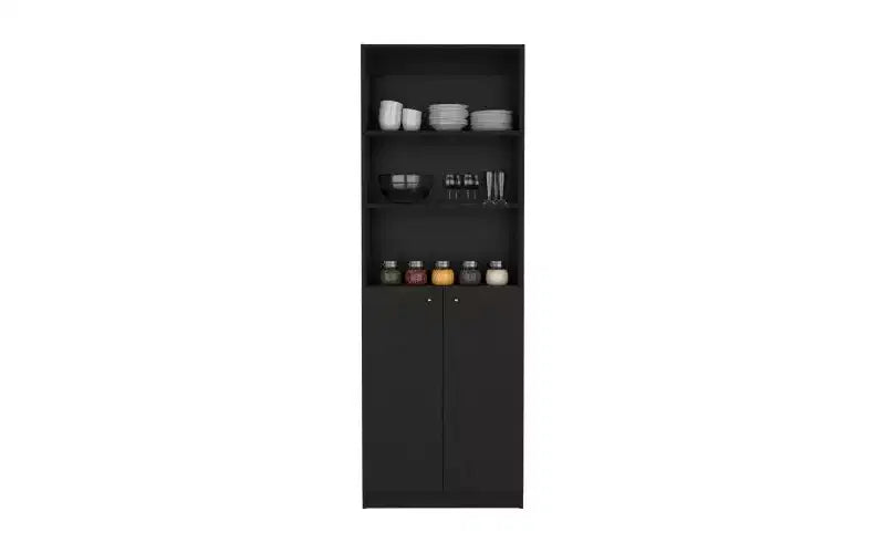 TUYOHW Étagères Modernes à 3 Niveaux avec 2 Portes, Bibliothèque Combinant Rangement Ouvert et Fermé, Bibliothèques Verticales pour Salon, Bureau à Domicile