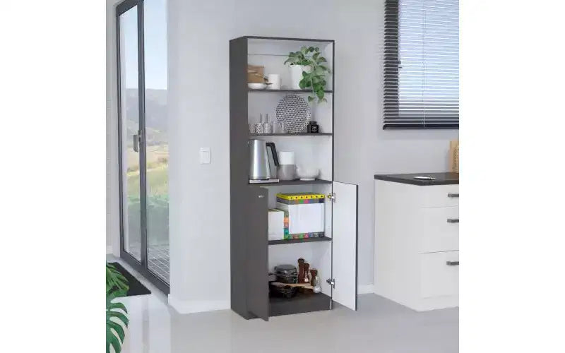 TUYOHW Étagères Modernes à 3 Niveaux avec 2 Portes, Bibliothèque Combinant Rangement Ouvert et Fermé, Bibliothèques Verticales pour Salon, Bureau à Domicile