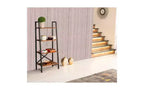 TUYOHW Étagère échelle moderne à 4 niveaux, étagère ouverte, étagère en bois, étagères à cadre métallique pour petits espaces, salon, bureau
