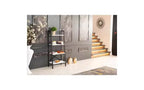 TUYOHW Étagère échelle moderne à 4 niveaux, étagère ouverte, étagère en bois, étagères à cadre métallique pour petits espaces, salon, bureau