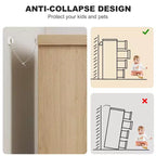 Commode 4 tiroirs, Meuble de rangement pour chambre, Commode en bois avec poignées encastrées pour salon, couloir
