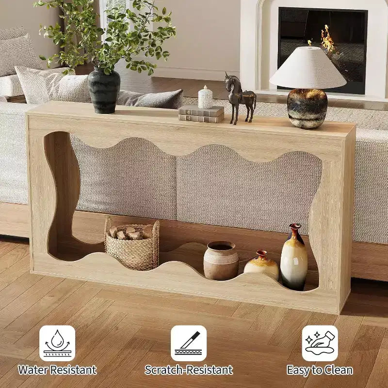 Acekool Table console de ferme de 63 pouces, table de canapé étroite industrielle pour entrée et salon