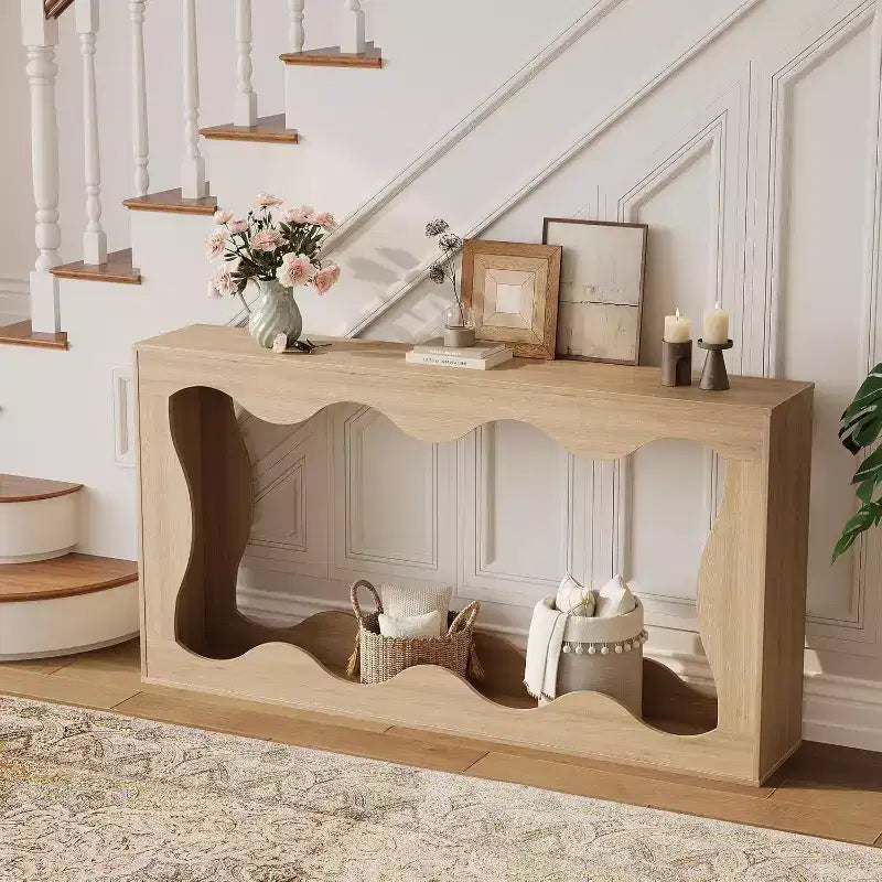 Acekool Table console de ferme de 63 pouces, table de canapé étroite industrielle pour entrée et salon