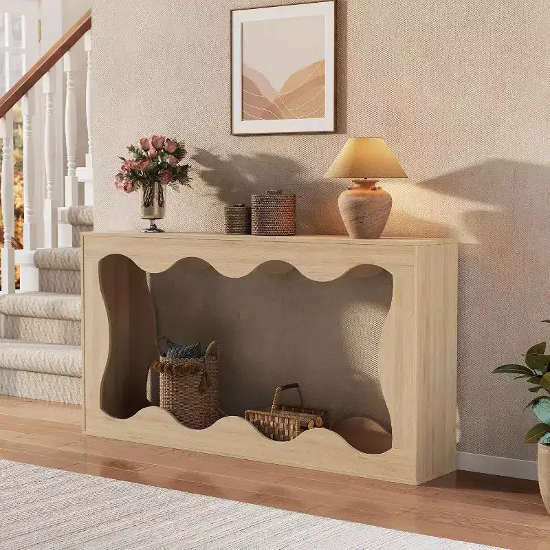 Acekool Table console de ferme de 63 pouces, table de canapé étroite industrielle pour entrée et salon