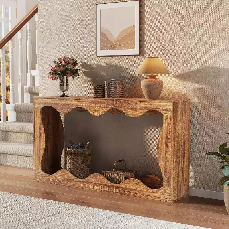Acekool Table console de ferme de 63 pouces, table de canapé étroite industrielle pour entrée et salon