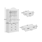 Hitow Meuble de Rangement de Cuisine Autonome Armoire de Rangement avec 4 Tiroirs/Étagères Ouvertes Meuble Organisateur pour Cuisine et Bar à Café