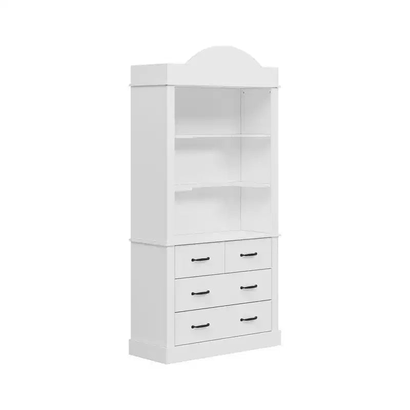 Hitow Meuble de Rangement de Cuisine Autonome Armoire de Rangement avec 4 Tiroirs/Étagères Ouvertes Meuble Organisateur pour Cuisine et Bar à Café