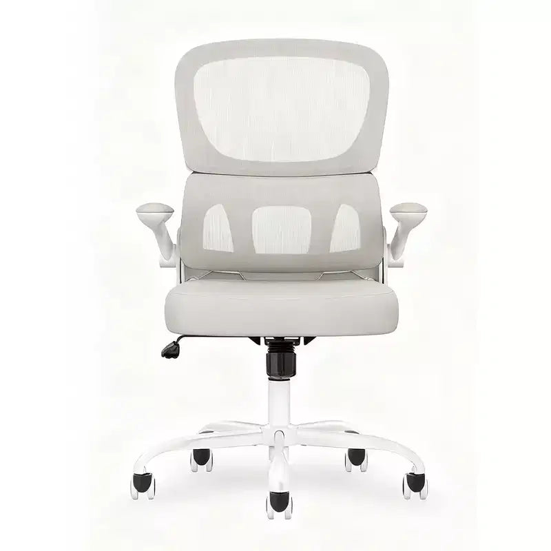 MAYEERTY Chaise de bureau ergonomique avec dossier en maille, soutien lombaire et accoudoirs relevables pour le travail et les études, Kaki