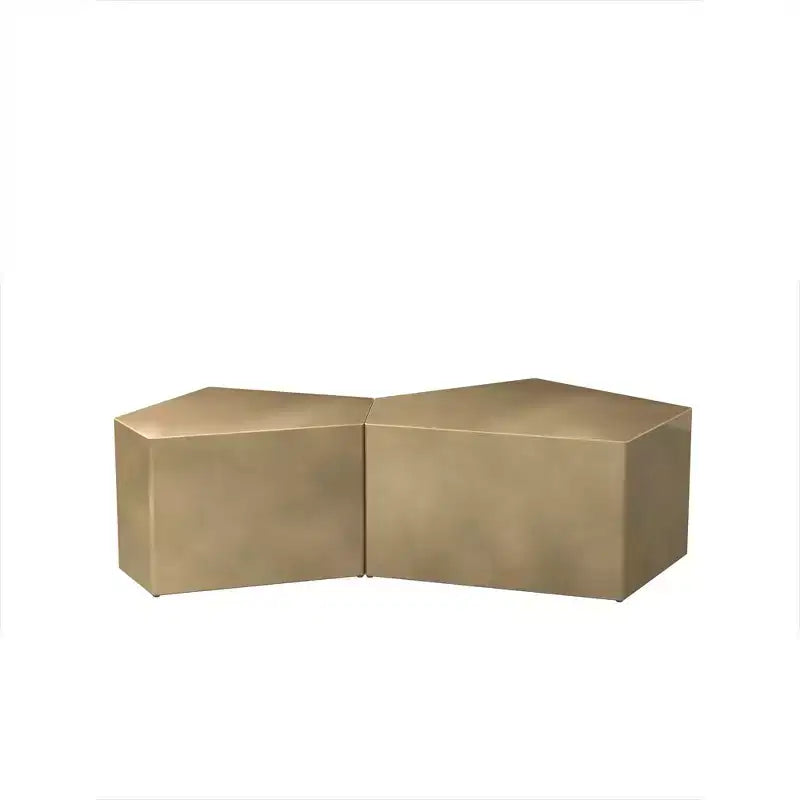 TUYOHW Table basse pentagonale irrégulière, lot de 2, table d'appoint géométrique, table d'appoint de 24/29 po pour salon, ensemble de tables d'appoint, capacité de 110 lb