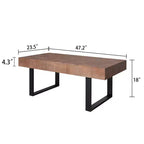 Table basse en bois industrielle Leva GDFStudio avec pieds en métal