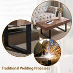 Table basse en bois industrielle Leva GDFStudio avec pieds en métal