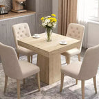 Table à manger carrée, Table de salle à manger style ferme, Petites tables de salle à manger, Tables de cuisine en bois avec pied central pour cuisine, salon