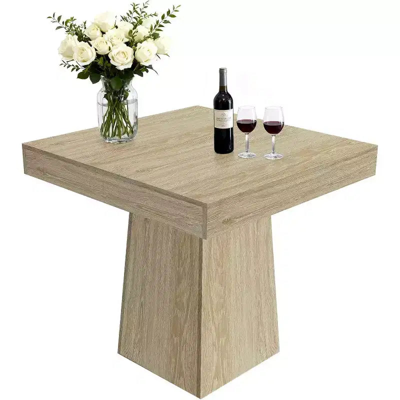 Table à manger carrée, Table de salle à manger style ferme, Petites tables de salle à manger, Tables de cuisine en bois avec pied central pour cuisine, salon