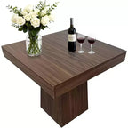 Table à manger carrée, Table de salle à manger style ferme, Petites tables de salle à manger, Tables de cuisine en bois avec pied central pour cuisine, salon