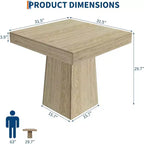 Table à manger carrée, Table de salle à manger style ferme, Petites tables de salle à manger, Tables de cuisine en bois avec pied central pour cuisine, salon