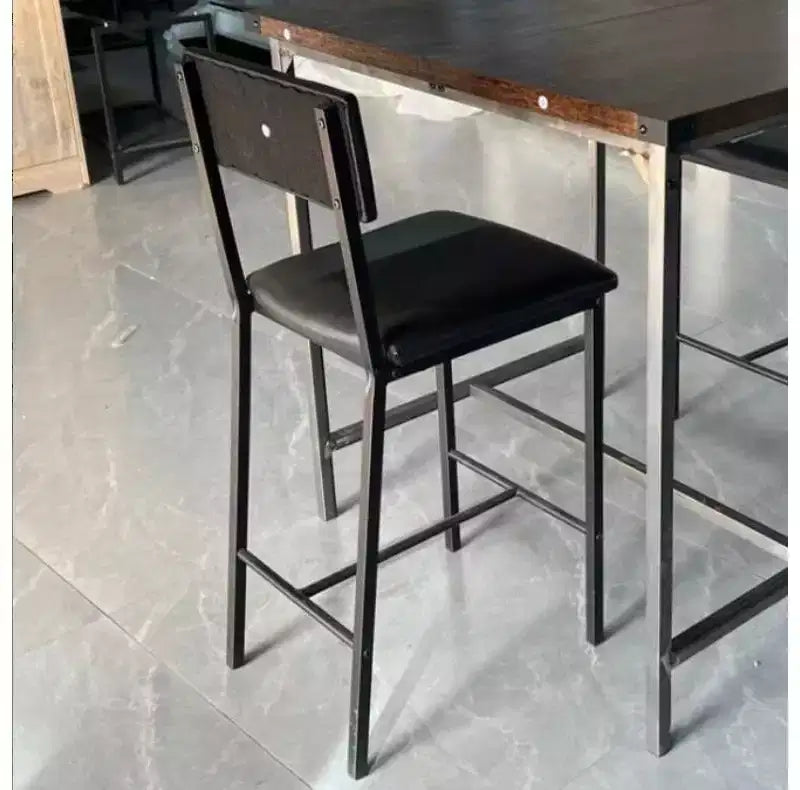 4-Piece Upholstered Bar Stools, Iron Frame
