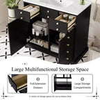Meuble-lavabo de salle de bain de 30 pouces avec évier, armoire de rangement de salle de bain avec tiroirs et portes à fermeture douce, noir