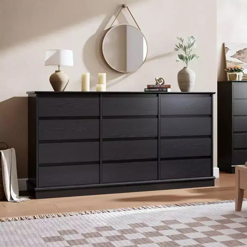 Commode de chambre, commode en bois, meuble TV à double tiroir, organisateur de rangement pour vêtements pour placard, couloir, chambre à coucher,