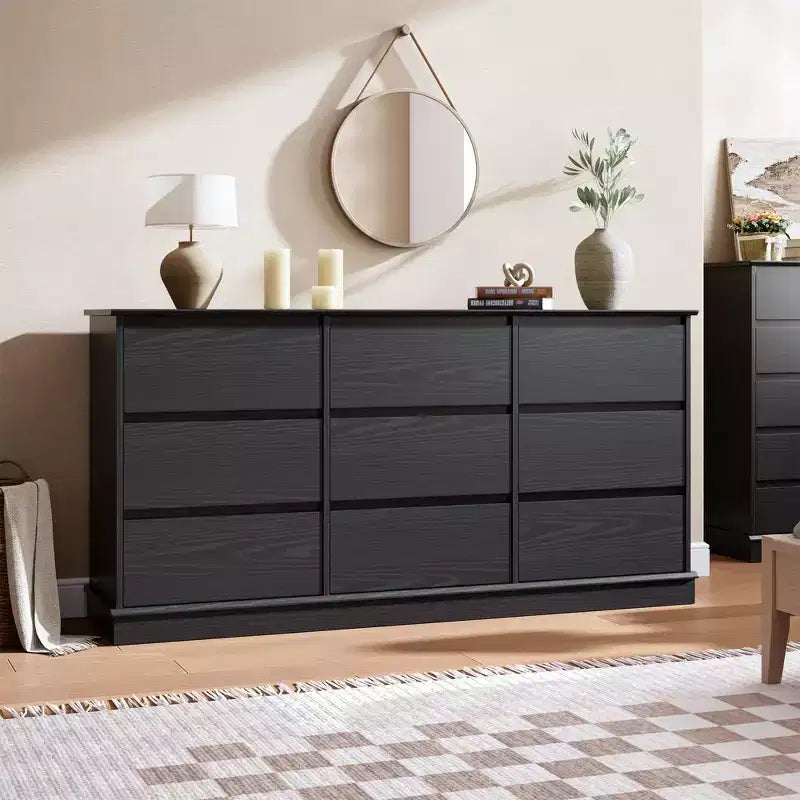 Commode de chambre, commode en bois, meuble TV à double tiroir, organisateur de rangement pour vêtements pour placard, couloir, chambre à coucher,