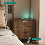 Table de chevet intelligente TUYOHW avec veilleuse à commande vocale et station de charge, table de nuit avec 3 tiroirs, table d'appoint pour chambre à coucher, salon