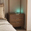 Table de chevet intelligente TUYOHW avec veilleuse à commande vocale et station de charge, table de nuit avec 3 tiroirs, table d'appoint pour chambre à coucher, salon