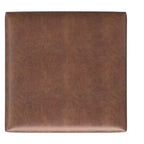 Lilah Canapé-coffre de rangement ottoman contemporain carré de 91,4 cm de large avec couvercle relevable en similicuir vegan marron selle vieilli