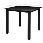 vidaXL Salon de jardin noir en aluminium thermolaqué, textilène et verre