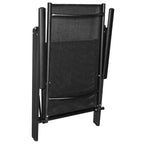 vidaXL Salon de jardin noir en aluminium thermolaqué, textilène et verre