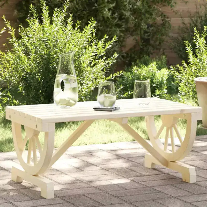 vidaXL Table basse de jardin marron en bois de sapin massif