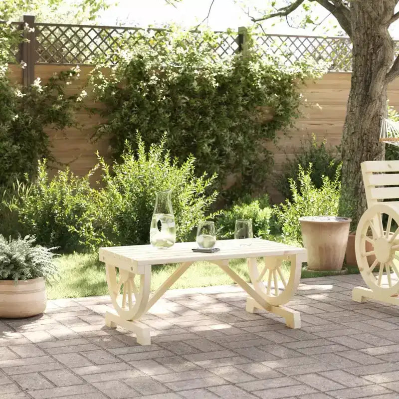 vidaXL Table basse de jardin marron en bois de sapin massif