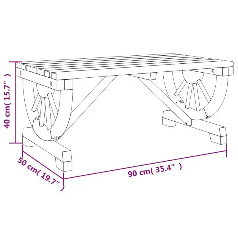 vidaXL Table basse de jardin marron en bois de sapin massif
