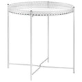 vidaXL Side Table Silver 15.7x15.7x16.1 Glass