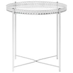 vidaXL Table d'appoint Argentée 40x40x41 cm Verre
