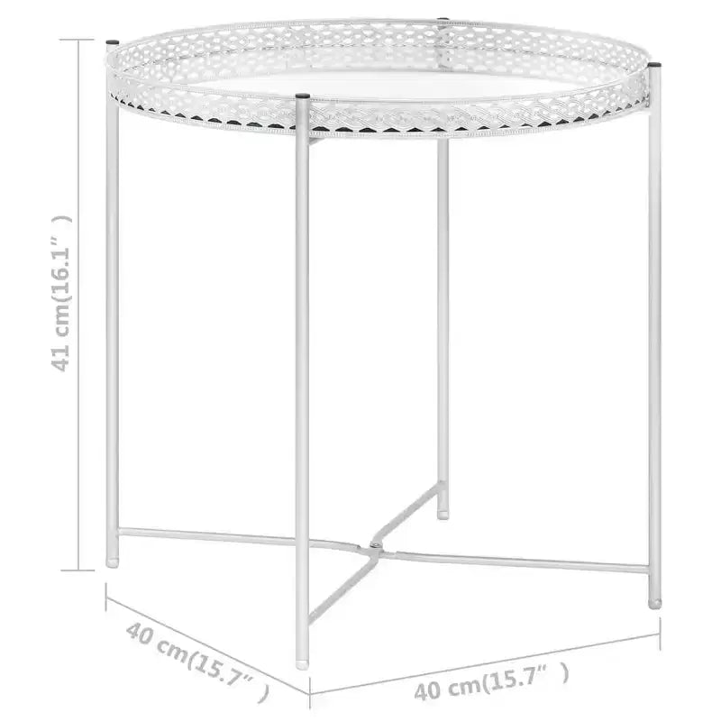vidaXL Table d'appoint Argentée 40x40x41 cm Verre