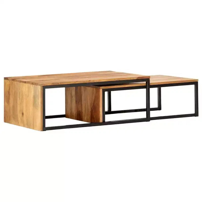 vidaXL Tables gigognes 2 pcs Bois d'acacia massif