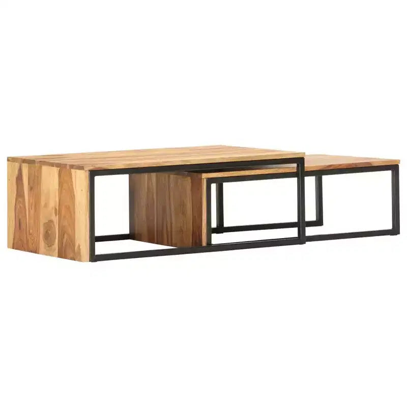 vidaXL Tables gigognes 2 pcs Bois d'acacia massif