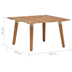 vidaXL Table basse d'extérieur 60x60x36 cm en bois d'acacia massif