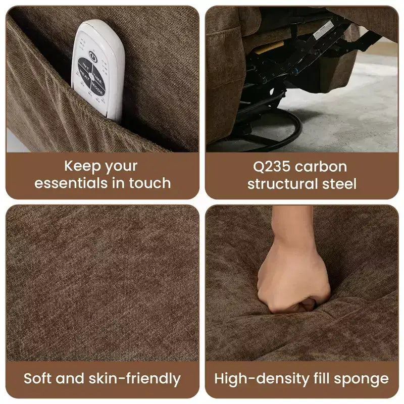 Fauteuil inclinable, fauteuil inclinable à bascule pivotant à 360° pour adultes avec massage et chaleur, fauteuils à bascule électriques pour salon, chambre de bébé