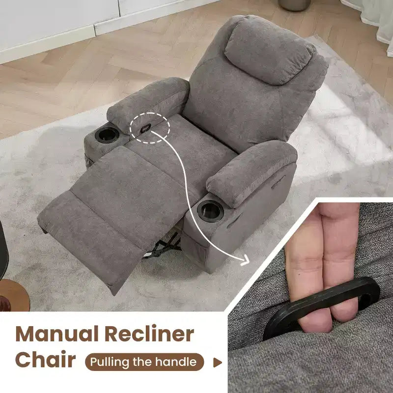 Fauteuil inclinable, fauteuil inclinable à bascule pivotant à 360° pour adultes avec massage et chaleur, fauteuils à bascule électriques pour salon, chambre de bébé