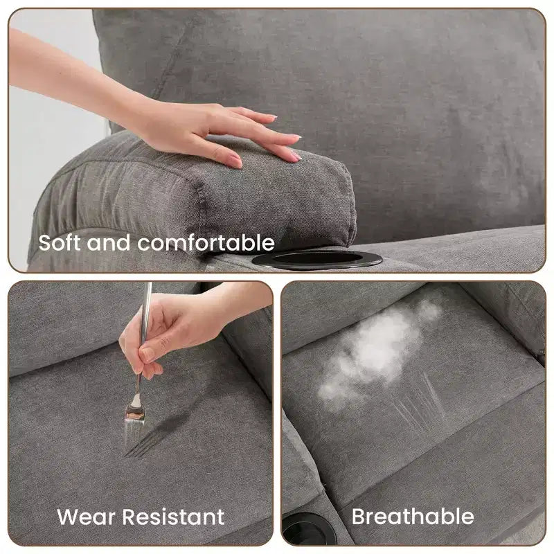 Fauteuil inclinable, fauteuil inclinable à bascule pivotant à 360° pour adultes avec massage et chaleur, fauteuils à bascule électriques pour salon, chambre de bébé