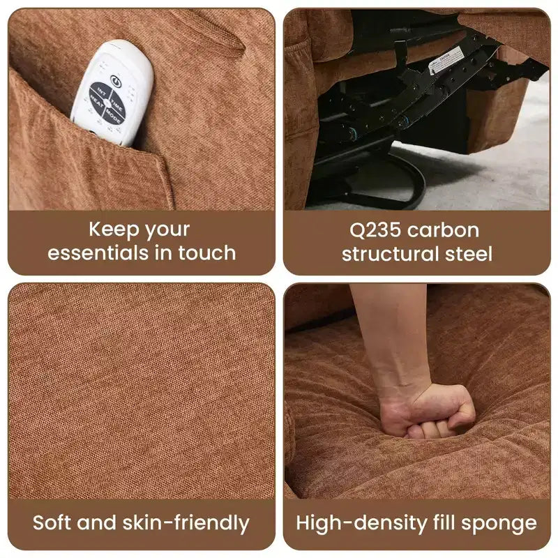 Fauteuil inclinable, fauteuil inclinable à bascule pivotant à 360° pour adultes avec massage et chaleur, fauteuils à bascule électriques pour salon, chambre de bébé