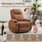 Fauteuil inclinable, fauteuil inclinable à bascule pivotant à 360° pour adultes avec massage et chaleur, fauteuils à bascule électriques pour salon, chambre de bébé