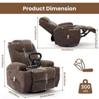 Fauteuil inclinable, fauteuil inclinable à bascule pivotant à 360° pour adultes avec massage et chaleur, fauteuils à bascule électriques pour salon, chambre de bébé