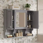 CASAINC Armoire de toilette murale 35 x 28 avec étagères ouvertes, meuble de rangement moderne pour salle de bain